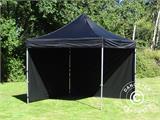 Faltzelt FleXtents PRO 2,5x2,5m Schwarz, mit 4 Seitenwänden