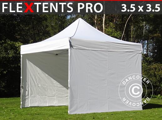 Tente pliante FleXtents PRO 3,5x3,5m Blanc, avec 4 cotés