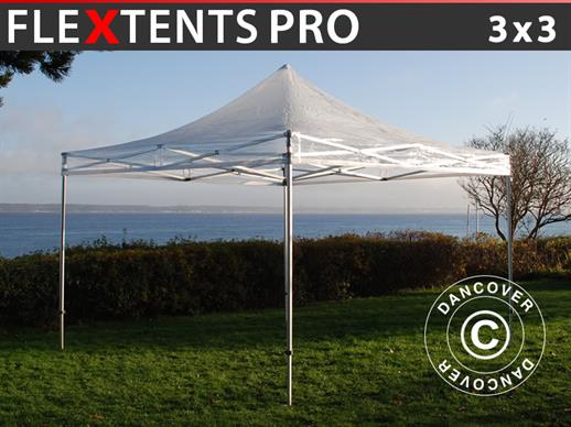 Tente pliante FleXtents PRO 3x3m Transparent