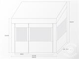 Foldetelt FleXtents PRO Trapezo 2x3m Hvid, inkl. 4 sider