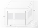 Tente pliante FleXtents PRO Trapezo 3x3m Blanc, avec 4 cotés