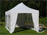 Tente Pliante FleXtents PRO Vintage Style 3x6m Blanc, avec 6 cotés