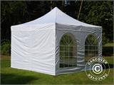 Tente pliante FleXtents PRO Vintage Style 4x4m Blanc, avec 4 cotés