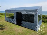 Pop up gazebo FleXtents PRO Trapezo 3x6 m Grey, incl. 4 sidewalls