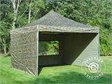 Vouwtent/Easy up tent FleXtents PRO 4x4m Camouflage/Militair, inkl. 4 Zijwanden
