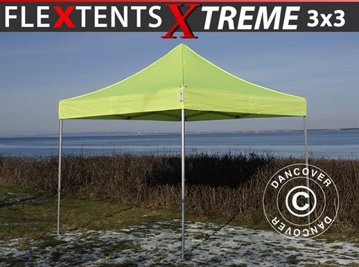 Saliekamā nojume FleXtents Xtreme 50 3x3m Neona dzeltens/zaļš
