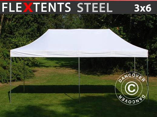 Quick-up telt FleXtents Steel 3x6m Hvit