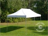 Vouwtent/Easy up tent FleXtents Steel 3x6m Wit, incl. 6 decoratieve gordijnen
