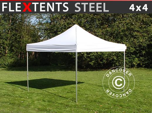 Quick-up telt FleXtents Steel 4x4m Hvit