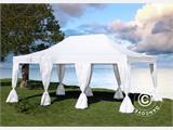 Tente Pliante FleXtents Steel 4x6m Blanc, avec 8 rideaux décoratifs