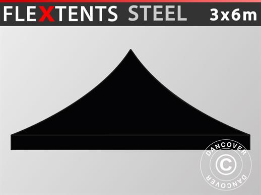 Roof cover for pop up gazebo FleXtents Steel and Basic v.3 3x6 m, Black