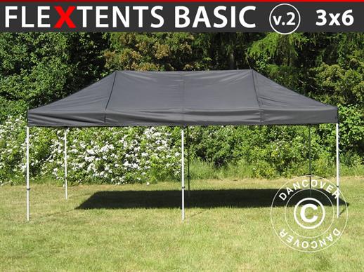 Vouwtent/Easy up tent FleXtents Basic v.2, 3x6m Zwart