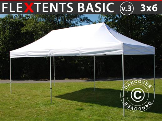 Vouwtent/Easy up tent FleXtents Basic v.3, 3x6m Wit