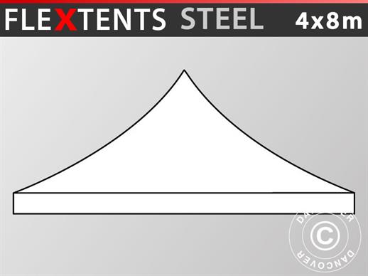 Roof cover for pop up gazebo FleXtents Steel 4x8 m, White