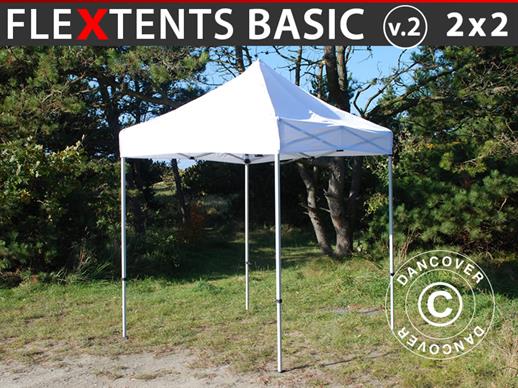 Vouwtent/Easy up tent FleXtents Basic v.2, 2x2m Wit