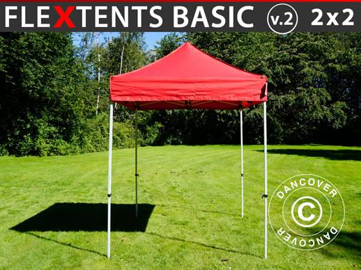 Tente pliante FleXtents Basic v.2, 2x2m Rouge