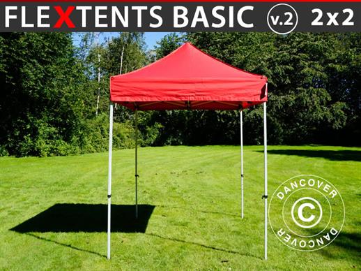 Carpa plegable FleXtents Basic v.2, 2x2m Rojo