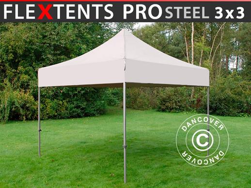 Vouwtent/Easy up tent FleXtents PRO Steel 3x3m Latte