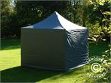 Vouwtent/Easy up tent FleXtents PRO Steel 3x3m Grijs, inkl. 4 Zijwanden