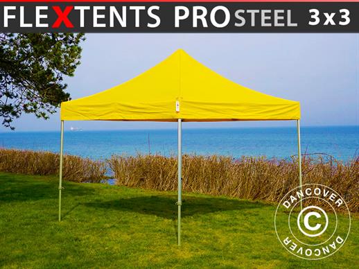 Quick-up telt FleXtents PRO Steel 3x3m Gul