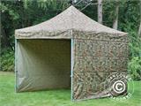 Tente pliante FleXtents PRO Steel 3x3m Camouflage, avec 4 cotés