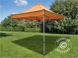 Vouwtent/Easy up tent FleXtents PRO Steel Werktent 3x3m Oranje Reflecterend, inkl. 4 Zijwanden