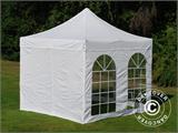 Vouwtent/Easy up tent FleXtents PRO Steel Vintage Style 3x3m Wit, inkl. 4 Zijwanden