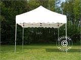 Vouwtent/Easy up tent FleXtents PRO Steel "Wave" 3x3m Wit, inkl. 4 decoratieve gordijnen