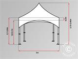 Tente pliante FleXtents PRO Steel "Arched" 3x3m Blanc, avec 4 cotés
