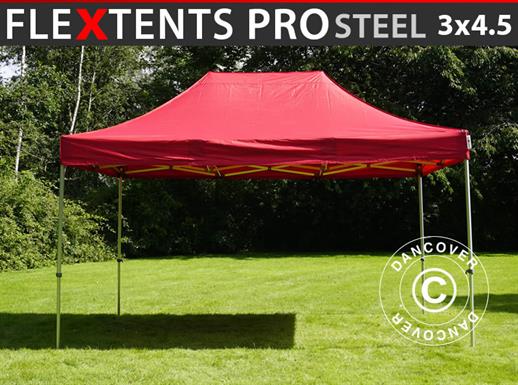 Brzo sklopivi paviljon FleXtents PRO Steel 3x4,5m, Crvena