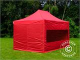 Brzo sklopivi paviljon FleXtents PRO Steel 3x4,5m, Crvena, uključ. 4 bočne stranice