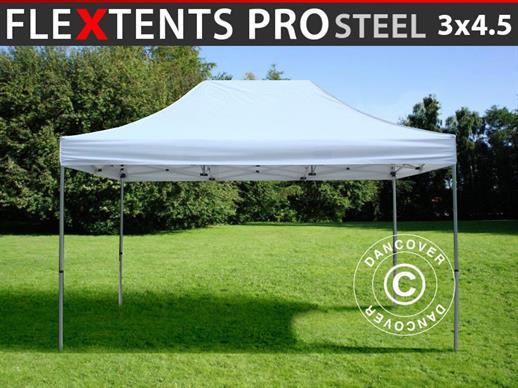 Pop up gazebo FleXtents PRO Steel 3x4.5 m, White