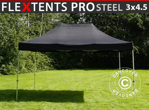 Vouwtent FleXtents PRO Steel 3x4,5m, Zwart