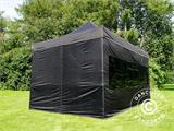 Brzo sklopivi paviljon FleXtents PRO Steel 3x4,5m, Crna, uključ. 4 bočne stranice