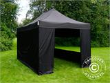 Brzo sklopivi paviljon FleXtents PRO Steel 3x4,5m, Crna, uključ. 4 bočne stranice