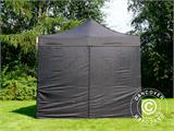 Brzo sklopivi paviljon FleXtents PRO Steel 3x4,5m, Crna, uključ. 4 bočne stranice