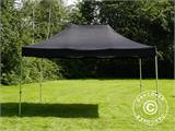 Brzo sklopivi paviljon FleXtents PRO Steel 3x4,5m, Crna, uključ. 4 bočne stranice