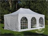 Vouwtent/Easy up tent FleXtents Steel+ 4x6m Wit, inkl. 8 Zijwanden