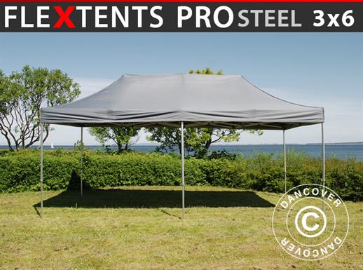 Vouwtent/Easy up tent FleXtents PRO Steel 3x6m Grijs