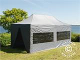 Vouwtent/Easy up tent FleXtents PRO Steel 3x6m Grijs, inkl. 6 Zijwanden