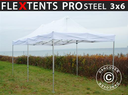 Vouwtent/Easy up tent FleXtents PRO Steel 3x6m Doorzichtig
