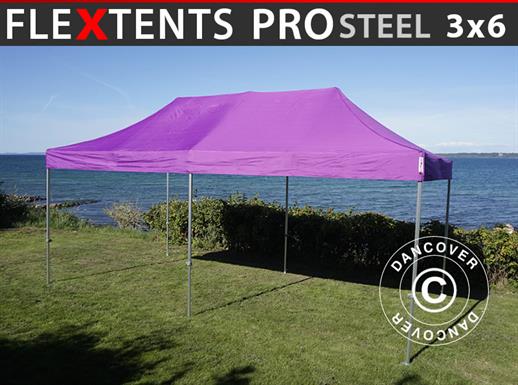 Vouwtent/Easy up tent FleXtents PRO Steel 3x6m Paars
