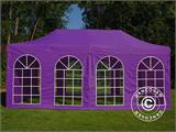Tente Pliante FleXtents PRO Steel Vintage Style 3x6m Violet, avec 6 cotés