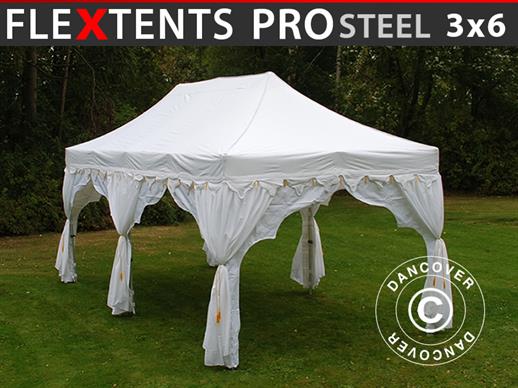 Tente Pliante FleXtents PRO Steel "Raj" 3x6m Blanc/Doré