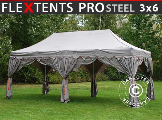 Quick-up telt FleXtents PRO Steel "Raj" 3x6m Latte/Oransje