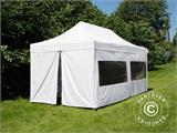 Vouwtent/Easy up tent FleXtents PRO Steel 3x6m Wit, Vlamvertragende, inkl. 6 Zijwanden