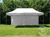 Vouwtent/Easy up tent FleXtents PRO Steel 3x6m Wit, Vlamvertragende, inkl. 6 Zijwanden