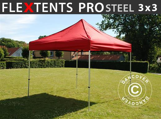 Tente pliante FleXtents PRO Steel 3x3m Rouge