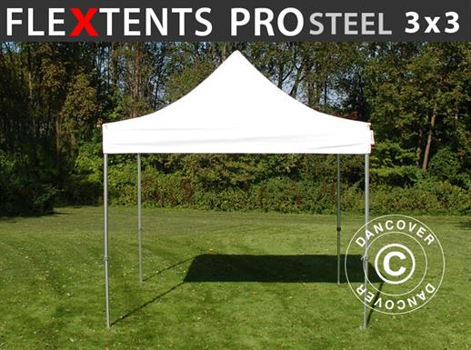 Tente pliante FleXtents PRO Steel 3x3m Blanc