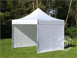Vouwtent/Easy up tent FleXtents PRO Steel 3x3m Wit, inkl. 4 Zijwanden